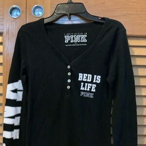 Pink long sleeve sleep shirt